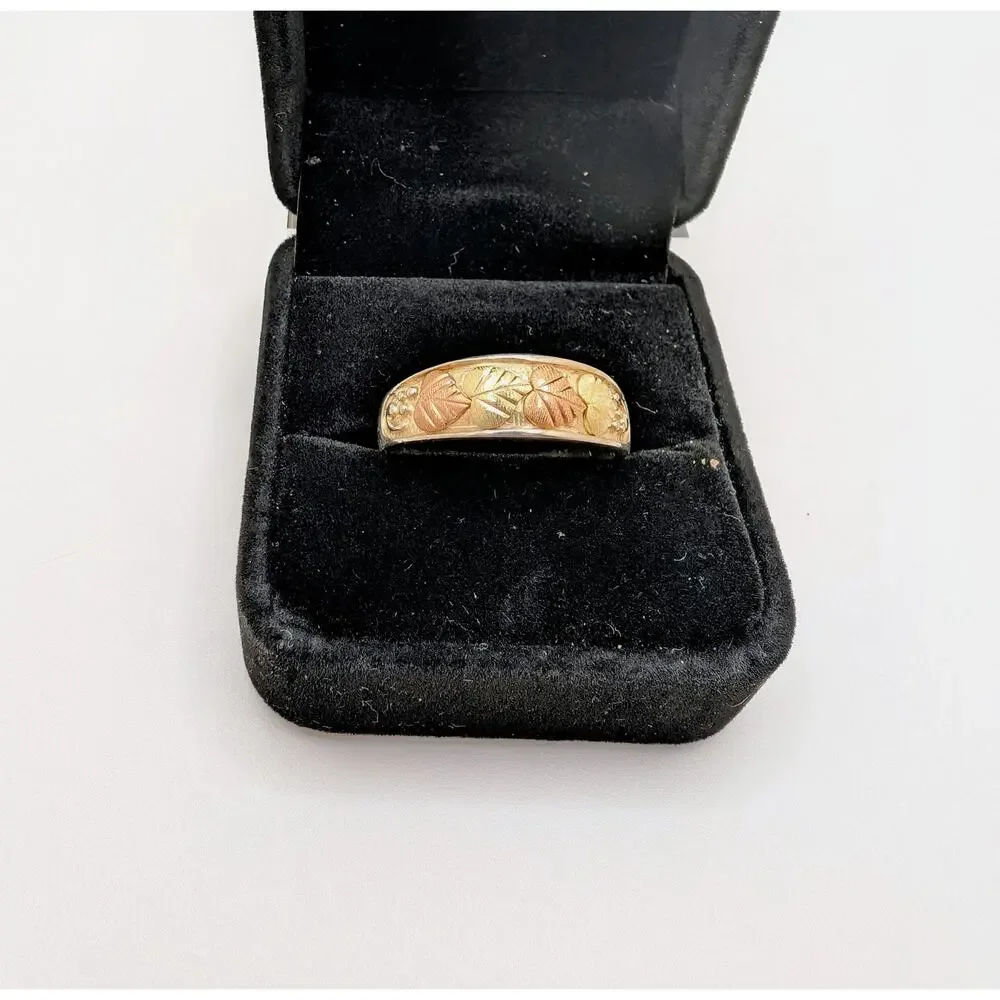 Vintage Coleman Co Black Hills Sterling Silver and 12K Gold Ring Size 11.75